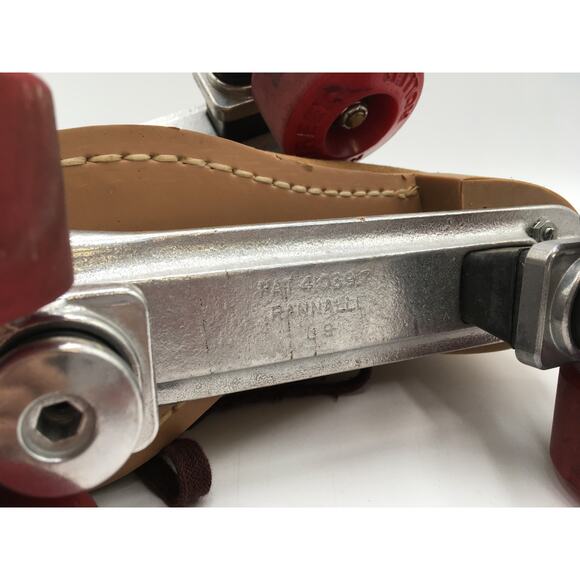 Vintage Tan Suede Riedell Roller Skates Rannalli Plate  KR Street Wheels Size 11 - Picture 7 of 9